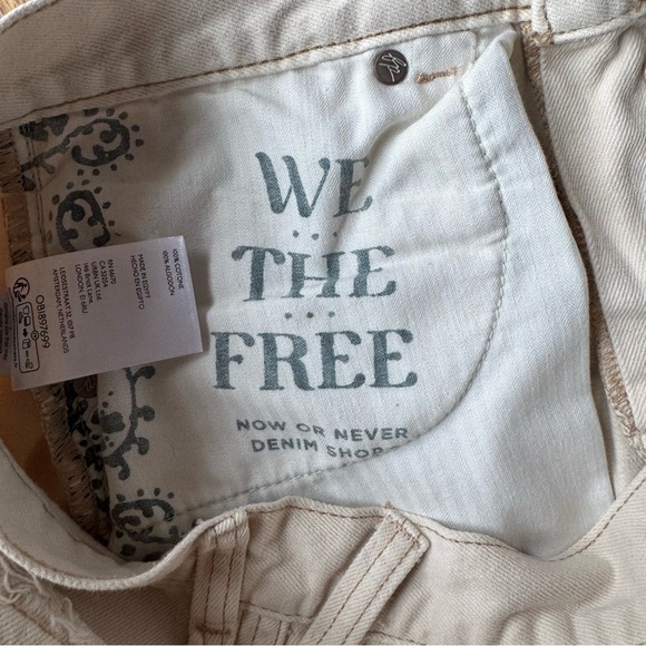 We The Free Light Tan Distressed Jean Shorts - Picture 6 of 6